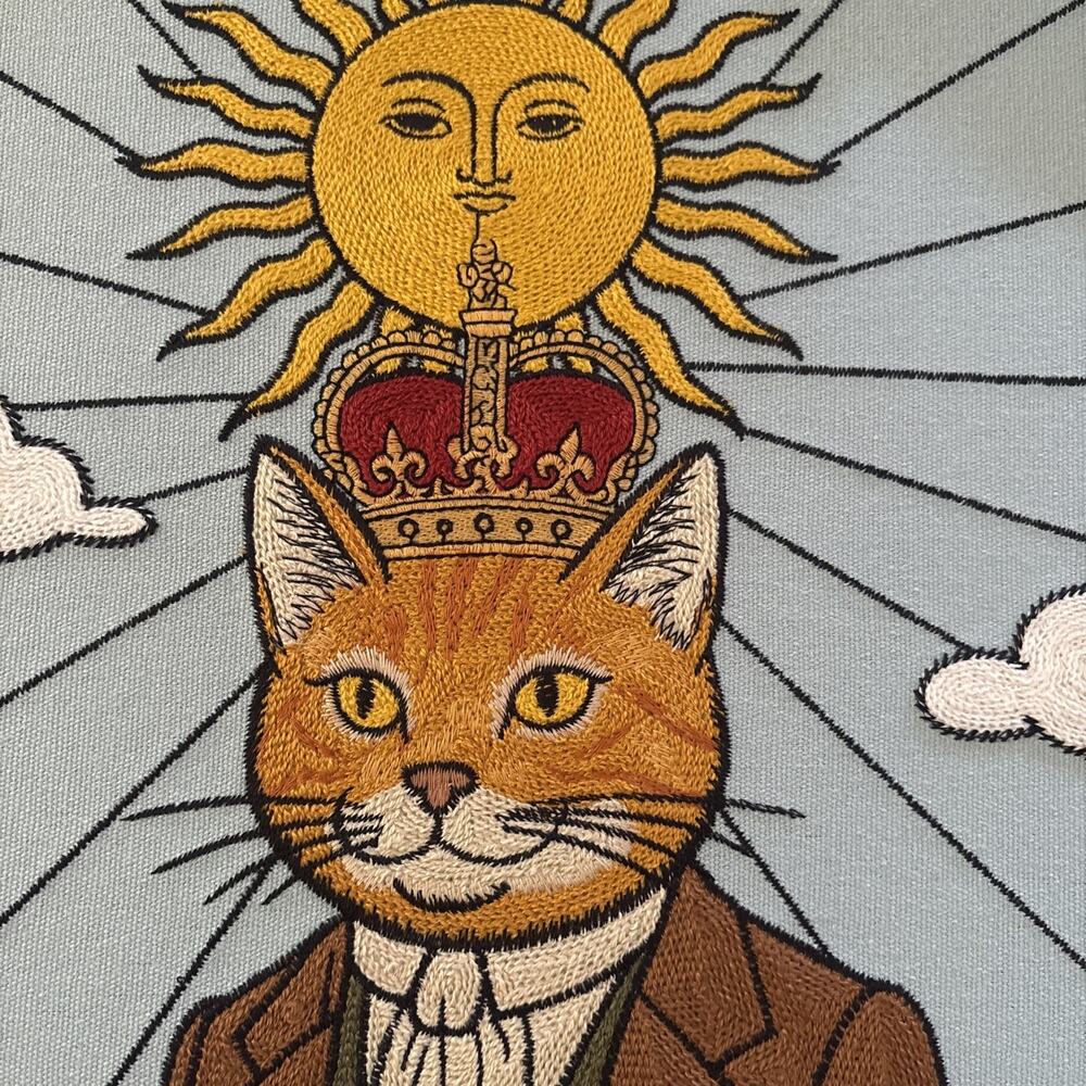 New Set BP Woven Artistry Cat Tarot Card Wall Art Framed The Queen King 18x26” - Picture 4 of 10